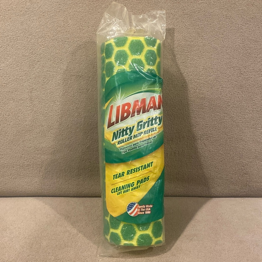 Libman Nitty Gritty Roller Mop Refill tear resistant cleaning pad  NWT